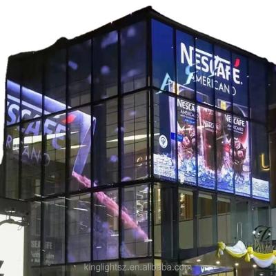 China Indoor Full Color Transparent Advertising Glass Film LED Outdoor And Indoor Display for sale