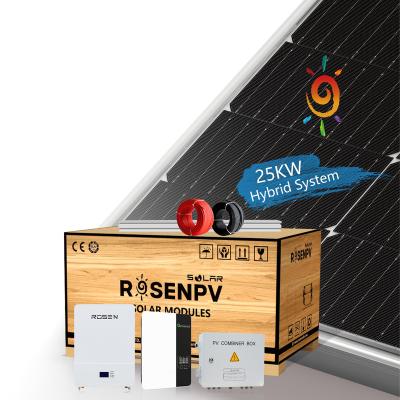 China Home / Commercial All-in-One Off Grid System 25KW 30KW Solar Hybrid Storage Panel Solar Energy System For Home for sale