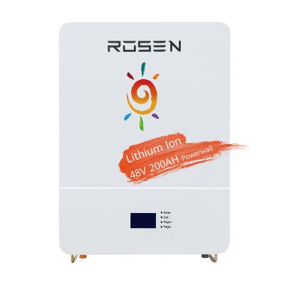 China LiFePO4 Rosenpv 48v 200ah 10kwh lithium battery storage powerwall solar system for sale