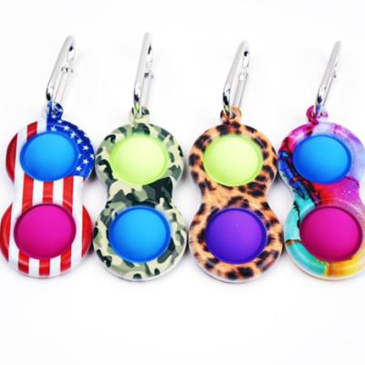 China Amazon Hot Selling Thrusting Bubble Tactile Stimulation Stir Sensory Toy Keychain for sale