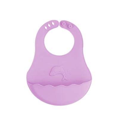 China BPA Free Silicone Baby BPA Free Comfortable Soft Waterproof Bibs With Food Catcher for sale