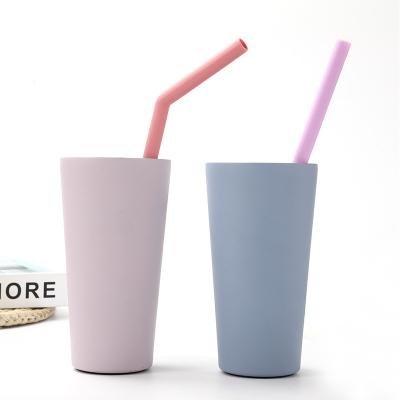 China 100%food grade silicone BPA free reusable long flexible silicone drinking straws for sale