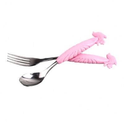 China BPA Free 2021 Hot Selling Reasonable Price Baby Feeding Fork And Spoon for sale