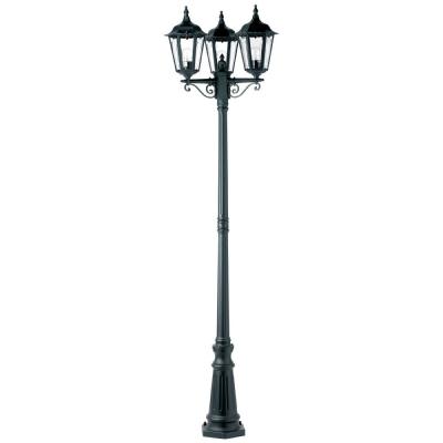 China Antique Cast Iron Street Light Post Paris Triple Head Tall Post In Black Finish for sale