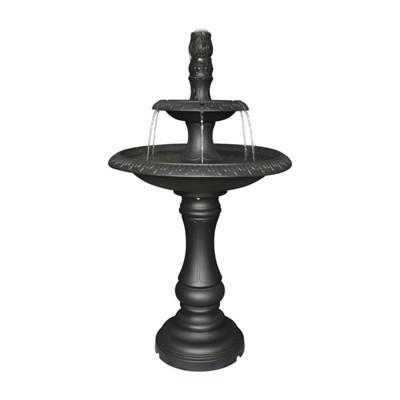 China Ornamental Iron Parts 2 Tier Garden Cast Iron Fountain Outdoor Garden Decoration for sale