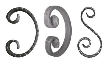 China Iron Fence Ornamental Iron Parts Mild Steel Wrought Iron Forged Scrolls for sale