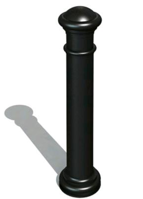 China Decorative Road Cast Iron Bollards Removable Black Color 190 * 850cm for sale