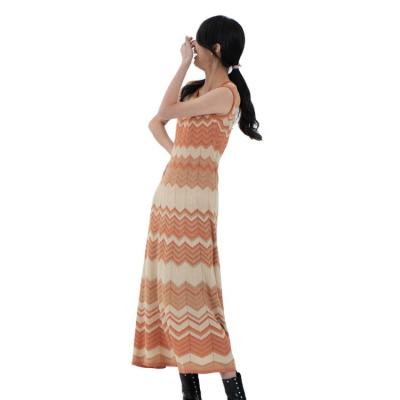 China Anti-pilling 2022 Hot Sale 14Gg Viscose Cotton Metallized Fibers Dresses Sexy Dress Women Elegant Woman for sale