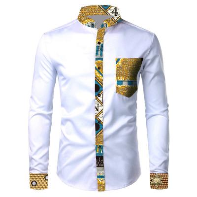 China Anti-pilling Hot Selling Oversized 100% Wax Men's Cotton Dashiki Ankara Pattern Colorful African Clothing Print T-shirt for sale