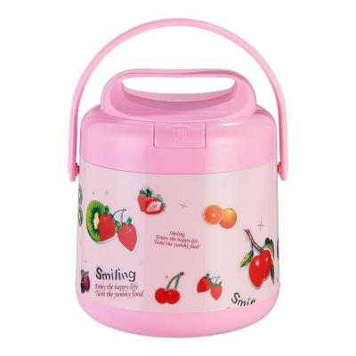 China Freshness Preservation Customized Cute Double Layer Round Metal Wall Large Lunch Box for sale