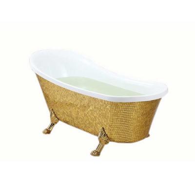 China Freestanding Gold Bathtub Large Size Gold Bathtub With Legs for sale