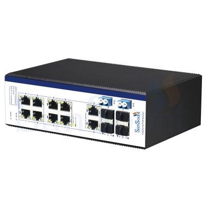 China POE Sunsoont Managed 2.5G SFP Gigabit BT 90W Bypass POE Ethernet Industrial Switch for sale