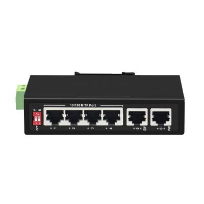 China FTTH 6 ports unmanaged full industrial dinrail 100Mbps mount Layer 2 Ethernet switch for sale