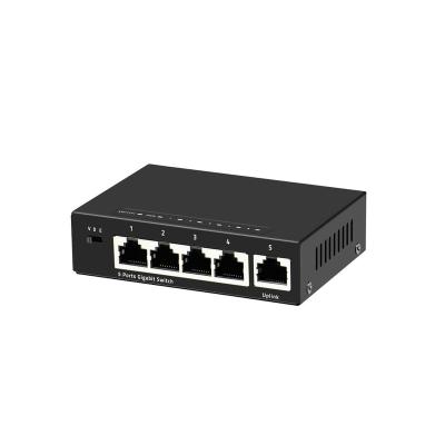 China QoS Networks OEM ODM Manufacturer Gigabit Network Switch Sunsoont 5 Port Gigabit Network Switch Metal Shell for sale