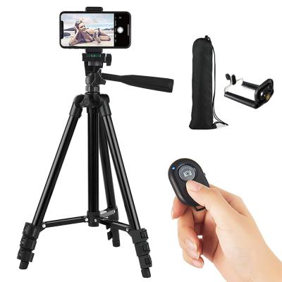 China Foldable Camera Stand Tripod for Mobile Phone Smart Camera Aluminum Alloy Professional Lightweight Selfie Stick for sale