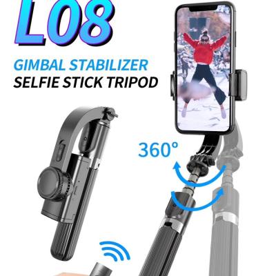 China 2021 Aluminum New Stabilizer for Mobile Phone 1 Axis Handheld Gimbal Smartphone 2 in 1 Selfie Stick Tripod for sale