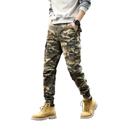 China Anti-pilling men's autumn cargo pants men's multi pocket loose student work casual pants tied sports for sale