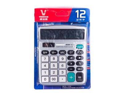 China Large LCD Display 12 Digit Calculadora Red Blue Orange Big Button Logo Electronic Desktop Calculator Max Solar Green Custom Funky Black Gift Bag for sale