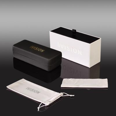 China Glasses packing luxury clear leather logo eyewear bag pocket paper box custom sun eye glasses packaging sunglasses case for glasses for sale