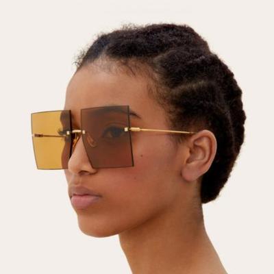 China 2020 New Logo Promotion Women Oversized Sunglasses Retro Fashion Sunglasses Men's Sun Glasses Custom Made Trendy Vintage Square for sale