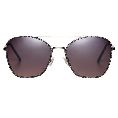 China Fashion Sunglasses Shape Ladies Metal Pattern Rim Spring Hinge ODM Sunglasses for sale