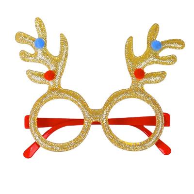 China 2020 Fashion Sunglasses Glass Christmas Decorations Adult Kids Party Toys Snowman Antler Festival Decoration Glasses for sale