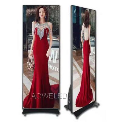 Китай p2 p2.5mm p3 smart indoor led display poster with trolley wheels led poster display screen led screen продается