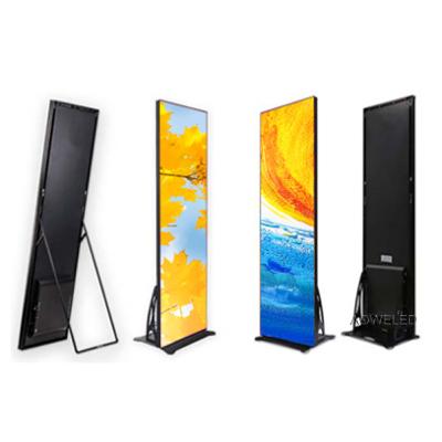 China 2021 new Moveable Outdoor Indoor Floor Stand Display Led Poster Screen for sale