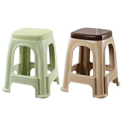 China Heavy Duty Durable Colorful Square Reinforced PP Multifunctional Portable Plastic Stool Stacking Chair for sale