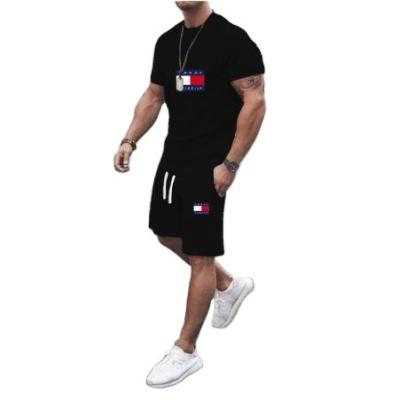 China 2022 Premium Fashion Summer Men's Sports Suit Breathable Casual Jogging Shorts - Sleeve and Two Piece Fitness Jogging Shorts for sale