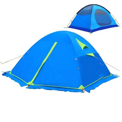 China Waterpoof HT17 Double Layer 3 Person Warm Windproof Professional Rise Outdoor Camping Tents Four Seasons With Skirt for sale