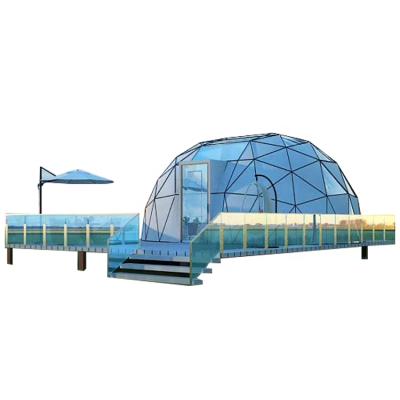 China Luxury Glamping SG04 6*8m Heavy Duty Oval Geodesic Outdoor Waterproof Dome House Wind Dome Glamping Camping Tent For Resort for sale