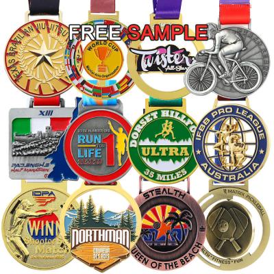 China Zinc Alloy Sport Custom Medals 3D Gold Medal for Souvenir Gift for sale