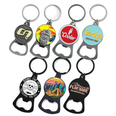 China Custom Logo Magnetic Bottle Opener Keychain Metal Zinc Alloy Enamel Beer Opener for sale