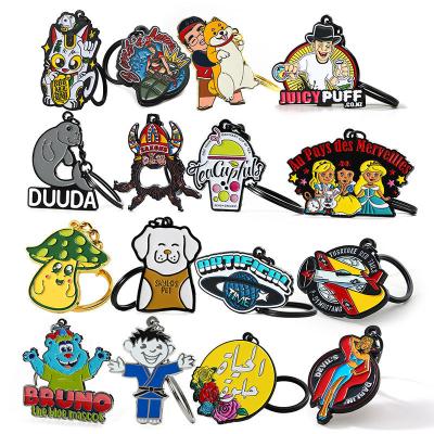 China Zinc Alloy Metal Keychain Custom 2d 3D Cartoon Animal Anime Enamel Keyring for sale