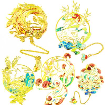 China Custom Metal Enamel Magnetic Bookmarks Gold Sliver Plated Painted for sale