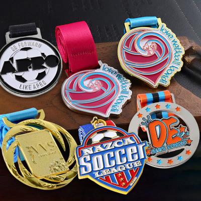 China Custom Sport Souvenir Die Cast Medal Silver Gold Metal Soccer Gymnastics Medals for sale