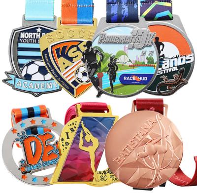 China Football Soccer Custom Metal Medals Dance Gymnastic Sports Copper Medals for sale