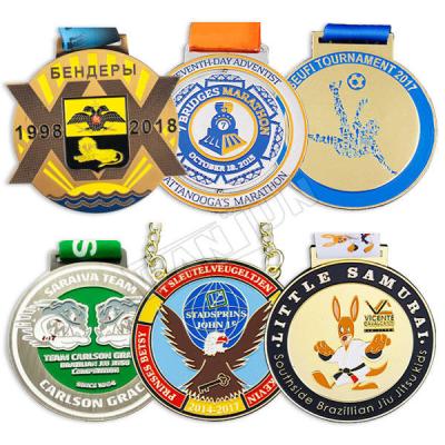 China 3d Zinc Alloy Custom Medal Synthetic Enamel Color Marathon Gold Medal for sale