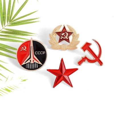 China Custom Enamel Military Cap Badges Lapel Pins Metal Band Pins Pentagram for sale