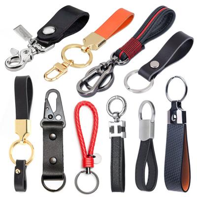 China Car Braided Cord Pu Leather Key Holder com logotipo laser gravável à venda