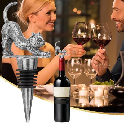 China Custom Wine Stopper Animal Dog Cat Metal Bottle Stoppers For Wine Champagne Gifts for sale