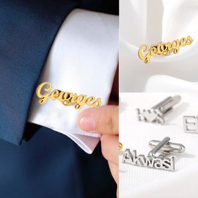 China Engraved Monogram Custom Cufflinks Personalized Silver for Wedding Present for sale