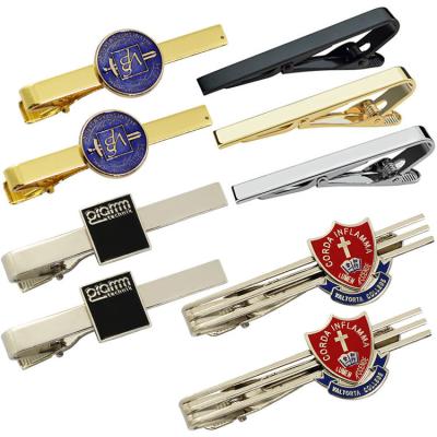 China Custom Mens Tie Clips Engraved Skinny Tie Bar Clip Gold Tie Pins for sale