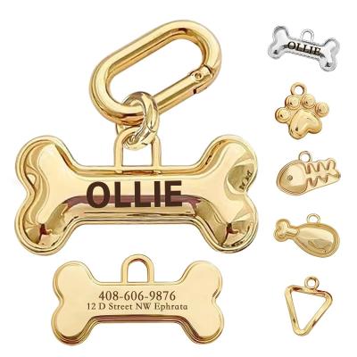 Cina Tag di cane in ottone Pet inciso ID tag a doppio lato profondamente inciso in vendita