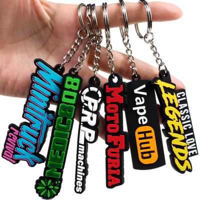 China Soft Silicone Rubber Pvc Keychain Custom Cartoon with 2d 3d Logo for sale