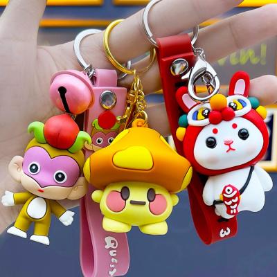 China Custom Pvc Keyrings 3D Silicone Kawaii Cartoon Anime Rubber Keychain for sale