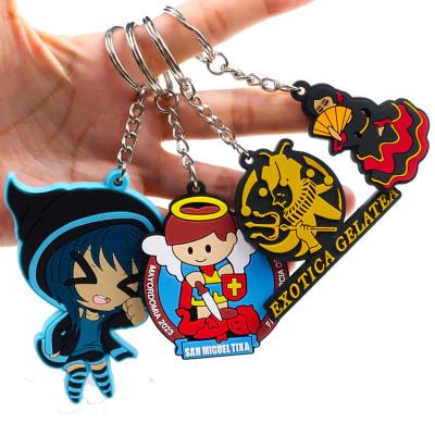 China Custom Anime Pvc Keychain Cute Silicone Rubber Key Holder Digital Printing for sale