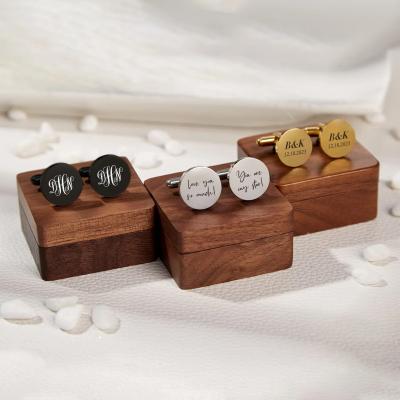 China Cufflinks With Initials Engraved Cufflinks Wedding Present Engraved Cufflinks For Groomsmen for sale