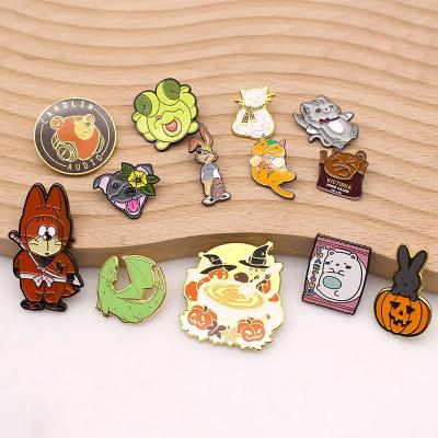 China Metal Cute Cartoon Lapel Pin Badge Logo Custom Anime Zachte Hard Emaille Pin Te koop